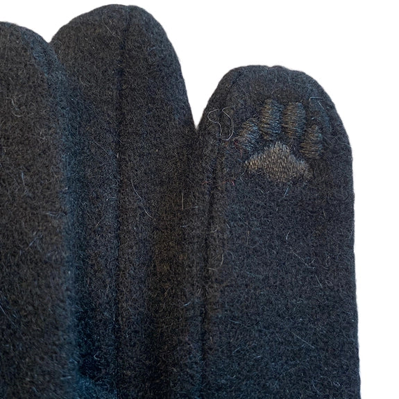 Embroidered Cat Ladies Wool Gloves