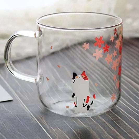 Sakura Design Calico Cat Glass Mug