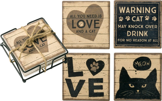 Cat Love Coaster Set