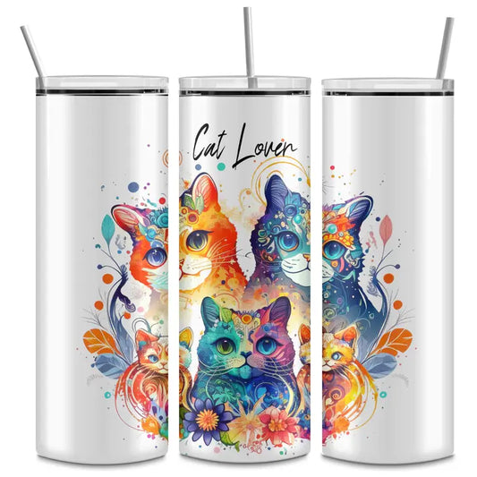 Rainbow "Cat Lover" Tumbler