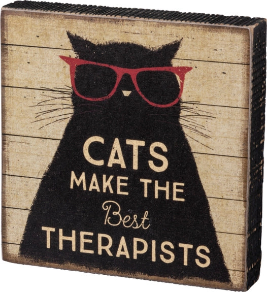 Cat Therapist Block Sign