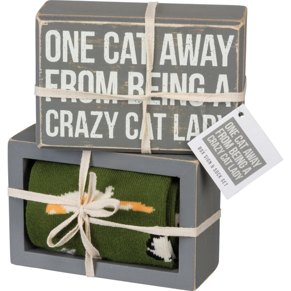 One Cat Away Socks and Box Set