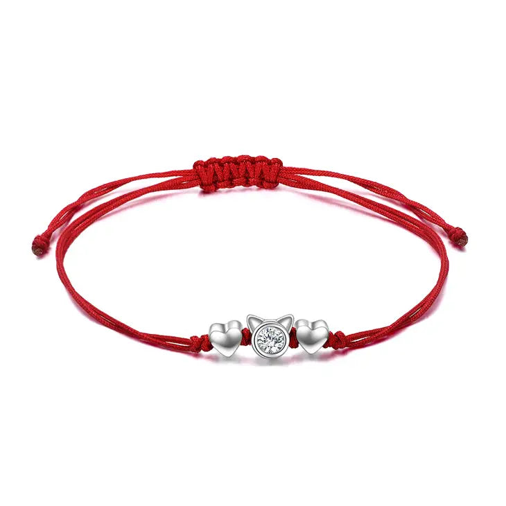 Kitty Cat Silver Friendship Bracelet