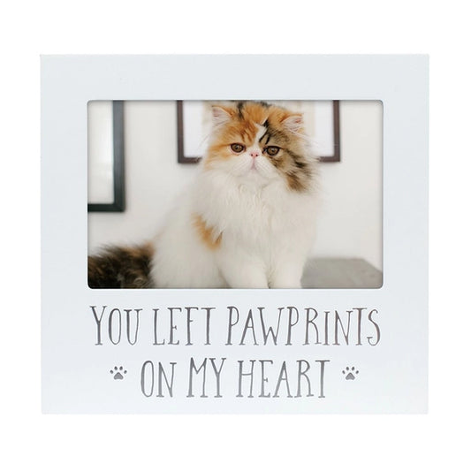 "You Left Pawprints on My Heart" Photo Frame